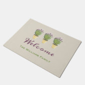 Elegant Welcome and Family Monogram | Lavender Deurmat (Schuin)
