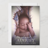Elegant Welcome Baby Birth Announding Photo Card (Voorkant)