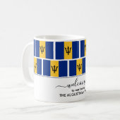 Elegant Welcome BARBADOS FLAG Coffee Mok (Voorkant links)