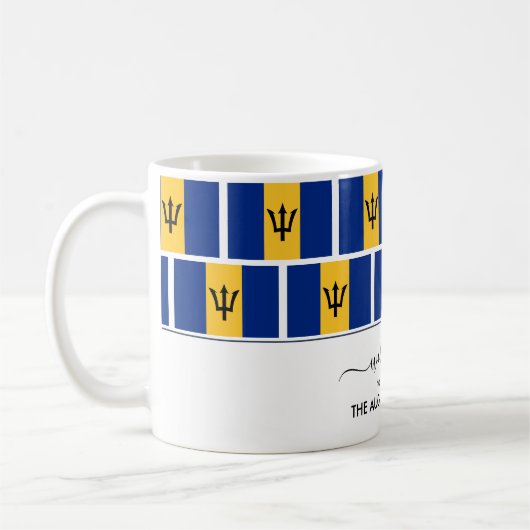Elegant Welcome BARBADOS FLAG Coffee Mok (Links)