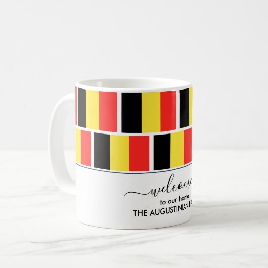 Elegant Welcome BELGIUM FLAG Coffee Mok (Voorkant links)