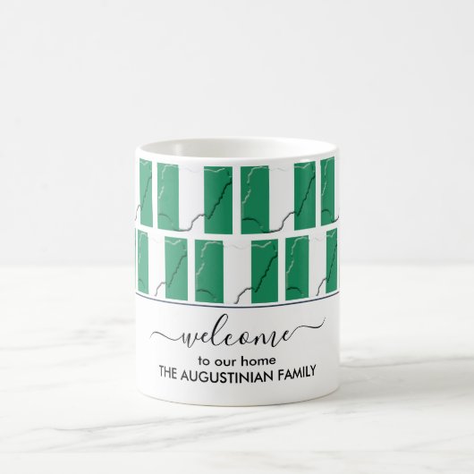 Elegant Welcome NIGERIA FLAG Coffee Mok (Center)