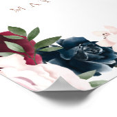 Elegant Welcome Roos Gold Burgundy & Navy Florals Poster (Hoek)