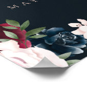 Elegant Welcome Roos Gold Burgundy & Navy Florals Poster (Hoek)