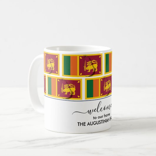 Elegant Welcome SRI LANKA FLAG Coffee Mok (Voorkant links)
