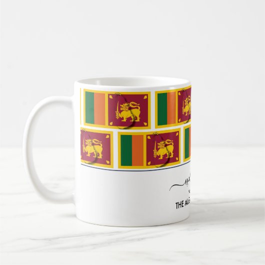 Elegant Welcome SRI LANKA FLAG Coffee Mok (Links)