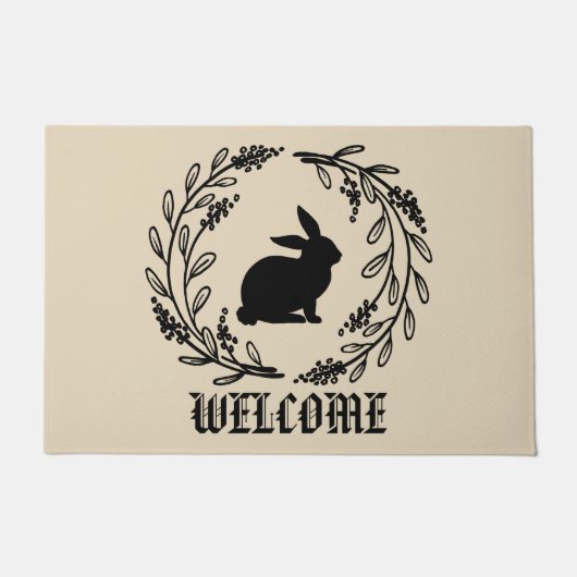 Elegant Welkom bij Bunny in Spring Floral Deurmat (Voorkant)