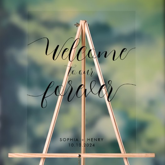 Elegant Welkom bij onze Forever Wedding Welkom Acryl Bord (Neutraal)