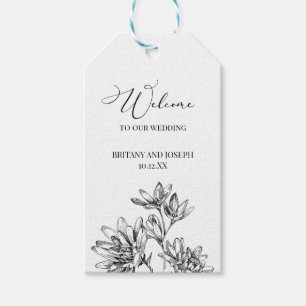 Elegant Welkom bij onze trouwfoto bruiloft gunst Cadeaulabel