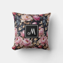 Elegant Welkom Blush Roze Pioen Bloemen Monogram