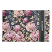 Elegant Welkom Blush Roze Pioen Bloemen Naam Kussensloop (Achterkant)