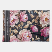 Elegant Welkom Blush Roze Pioen Bloemen Theedoek (Horizontaal)