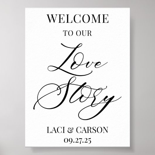 Elegant welkom bruiloft poster (Voorkant)
