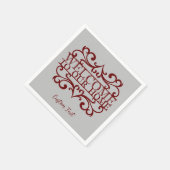 Elegant welkom in ons thuiscitaat Burgundy Servet (Hoek)