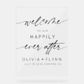 Elegant welkom in onze gelukkig ooit na Frosted Acryl Bord (Voorkant)