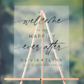 Elegant welkom in onze gelukkig ooit na Frosted Acryl Bord (Neutraal)