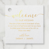 Elegant Welkom in onze trouwwelkomsttas Bedankjes Labels (Voorkant)