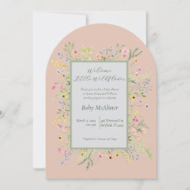 Elegant welkom Little Wildflower Baby shower Kaart