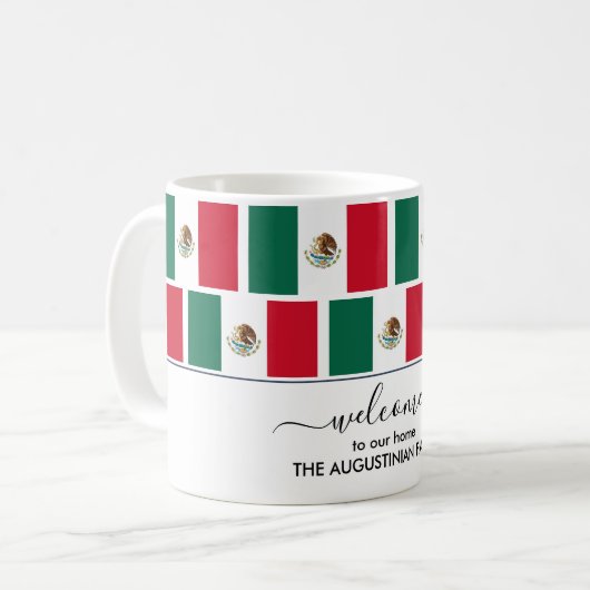 Elegant Welkom MEXICO FLAG Coffee Mok (Voorkant links)