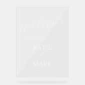 Elegant welkom op ons bruiloft transparant teken acryl bord (Voorkant)