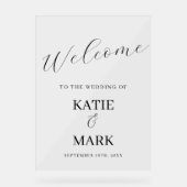 Elegant welkom op ons trouwbord acryl bord (Voorkant)
