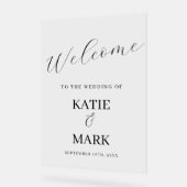 Elegant welkom op ons trouwbord acryl bord (Hoek)