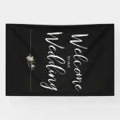 Elegant "Welkom op onze Bruiloft" Bord Spandoek (Horizontaal)