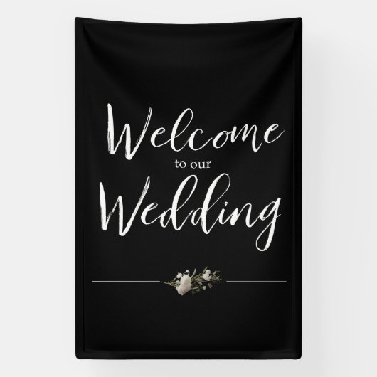 Elegant "Welkom op onze Bruiloft" Bord Spandoek (Verticaal)