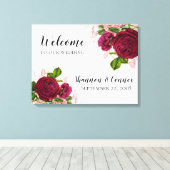 Elegant Welkom op onze bruiloft Canvas (Insitu (Houten vloer))