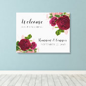 Elegant Welkom op onze bruiloft Canvas Afdruk (Insitu (Houten vloer))