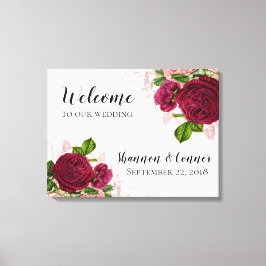 Elegant Welkom op onze bruiloft Canvas Afdruk