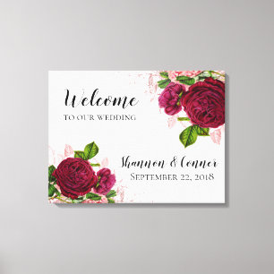 Elegant Welkom op onze bruiloft Canvas Afdruk