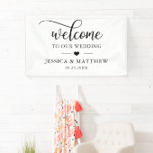Elegant Welkom op onze bruiloft hart WELKOM Spandoek (Insitu)