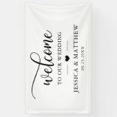 Elegant Welkom op onze bruiloft hart WELKOM Spandoek (Verticaal)