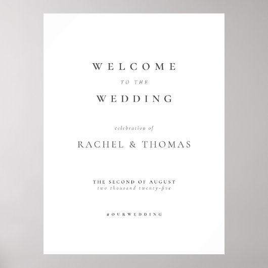 Elegant Welkom Trouwteken Poster (Voorkant)