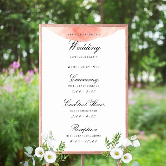 Elegant Welkome Wedding Orde van Gebeurtenissen On Poster