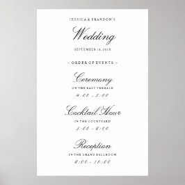 Elegant Welkome Wedding Orde van Gebeurtenissen On Poster