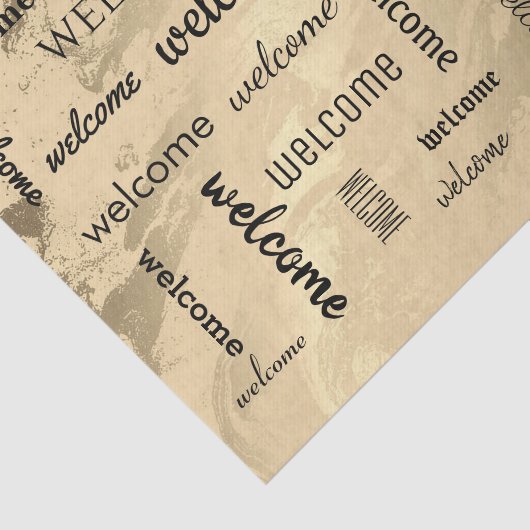 Elegant welkomstpatroon zwart-wit en goud tissuepapier (Detail)