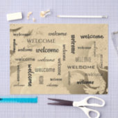 Elegant welkomstpatroon zwart-wit en goud tissuepapier (Craft)