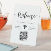 Elegant welkomstscript WIFI QR-code Reclamebord Met Voetstuk (Insitu)