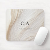 Elegant, Wellen, Monogramm Muismat (Met muis)