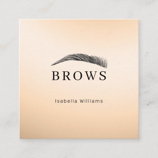 Elegant wenkbrauwen vierkant visitekaartje (Voorkant)