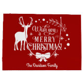 Elegant Wens je een VROLIJK KERSTmonogram Groot Cadeauzakje (Achterkant)