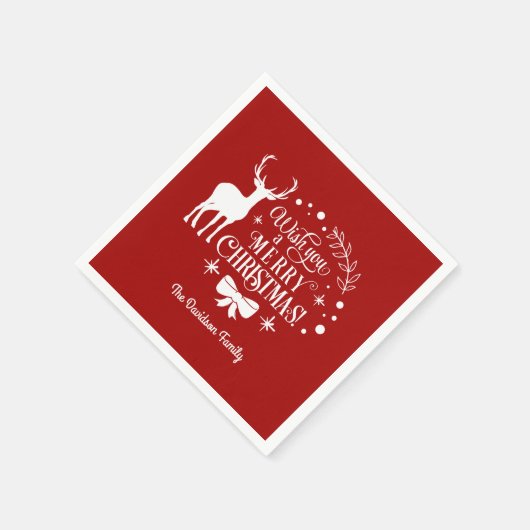 Elegant Wens je een VROLIJK KERSTmonogram Servet (Hoek)