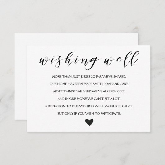 Elegant Wensende goed bruiloft insert kaart (Voorkant / Achterkant)