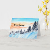 Elegant Wenskaart met bergen in de sneeuw Kaart (Gele Bloem)