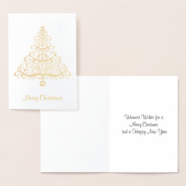 Elegant Wenskaart met gouden kerstbomen Folie Kaarten