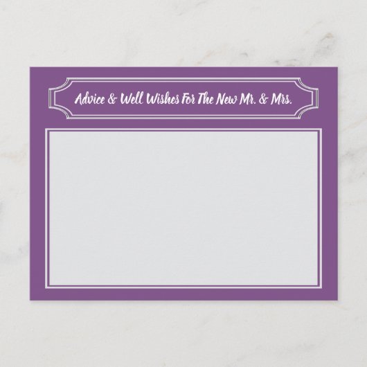 Elegant wenst voor bruid en bruin, huwelijksadvies advieskaart (Voorkant)