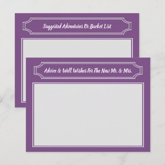 Elegant wenst voor bruid en bruin, huwelijksadvies advieskaart (Voorkant / Achterkant)