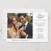 Elegant We're Engaged Foto Zwart-Wit Aankondiging (Voorkant)